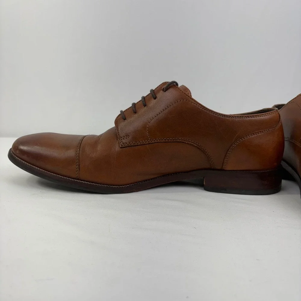 Cole Haan Mens Benton Cap Toe British Tan Leather Derby Oxford Shoes Size 11 M